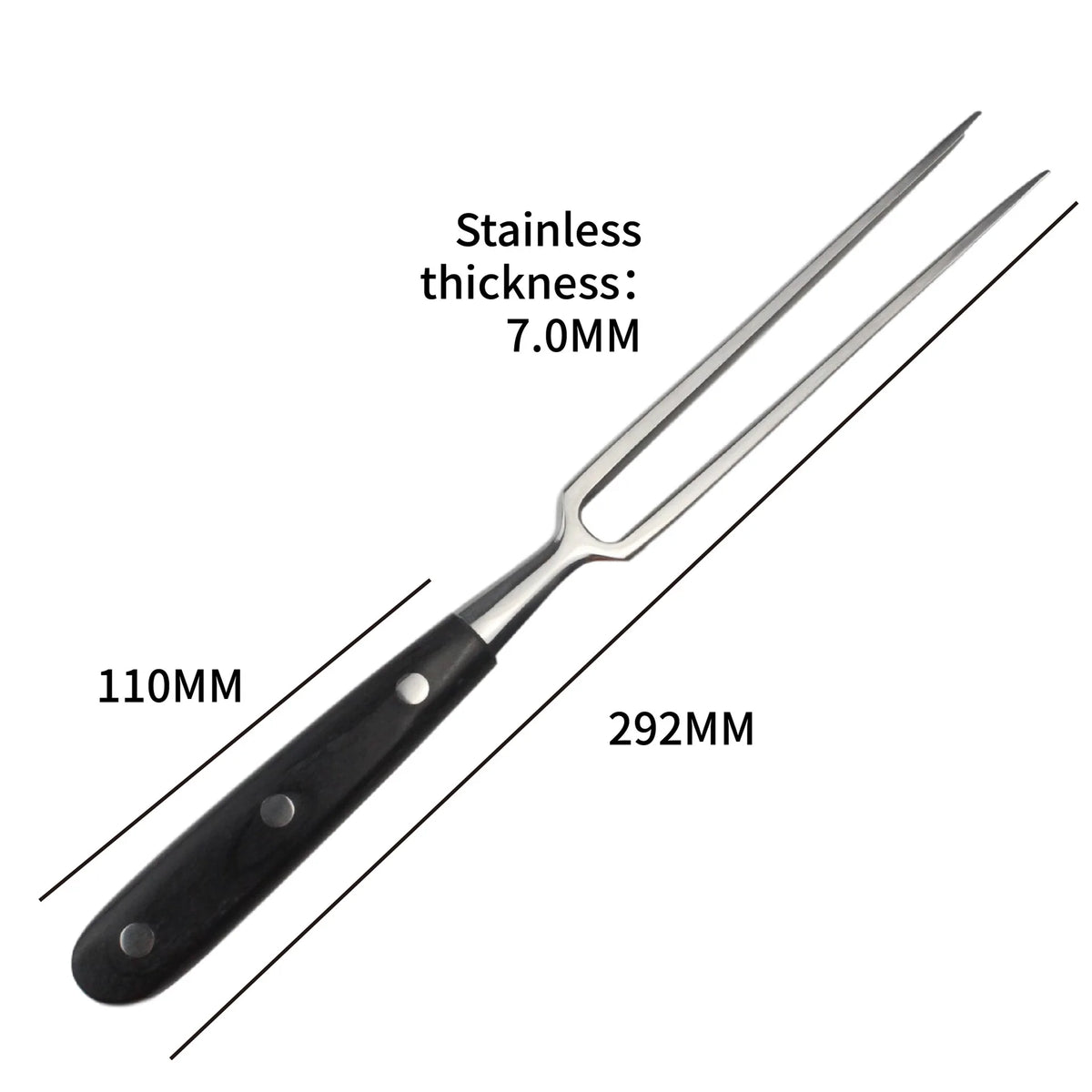 Stainless Steel Meat Carving Fork with Long Handle – Sharp Prong Grill & Serving Fork – Best for Carving Chicken, Turkey & Beef