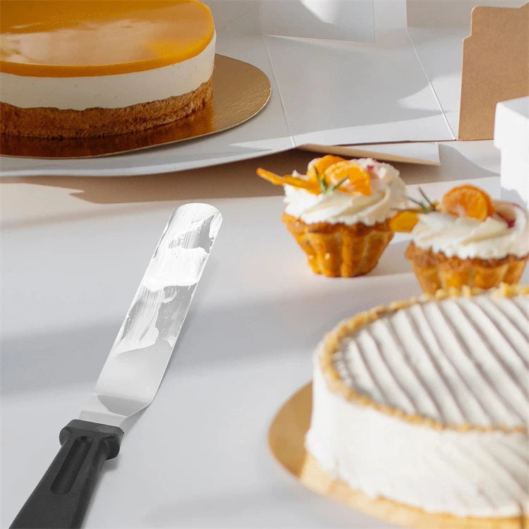 Stainless Steel Offset Icing Spatula – Cake Decorating & Frosting Palette Knife – Ideal for Smoothing Buttercream & Spreading Icing – Available in 6 Inch, 8 Inch & 10 Inch
