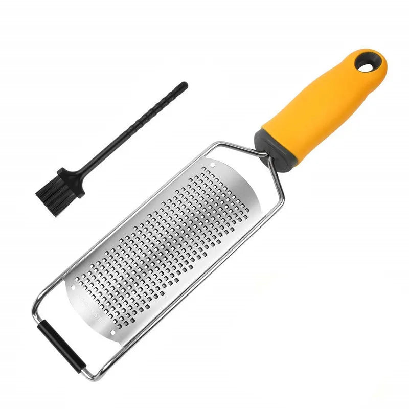 Stainless Steel Lemon Zester & Cheese Grater – Handheld Citrus Zester for Garlic, Ginger & Chocolate – Best for Zesting & Fine Grating – Available in Black, Red & Yellow Colours
