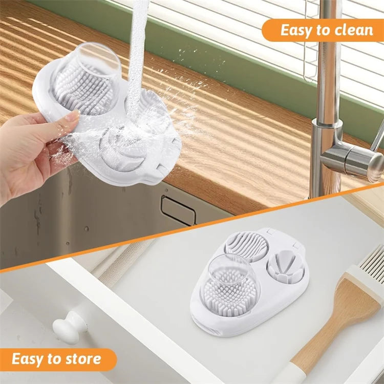 3 in 1 Stainless Steel Egg Slicer – Egg Cutter, Dicer & Wedger – Perfect for Boiled Eggs, Strawberries & Mushrooms – Available in White & Yellow Colours