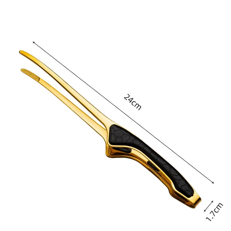 Stainless Steel Self-Standing Grill Tongs – Non-Slip Korean & Japanese Style BBQ Tongs – Perfect for Grilling, Turning Meat & Serving