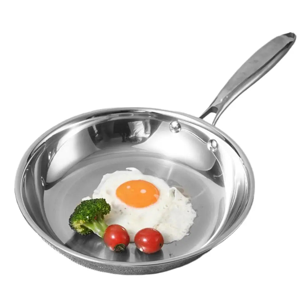  Stainless Steel Skillet  with Long Handle – Oven-safe Frying Pan Ideal for Searing, Sautéing, Stir-Frying, Simmering, Pan-Frying Daily Meals – Induction, Gas & Electric Compatible