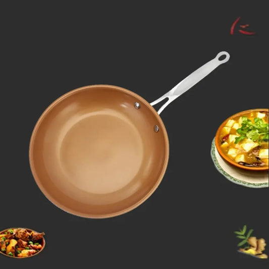 Ceramic Titanium Non-Stick Frying Pan – Round Copper Frying Pan for Eggs, Pancakes &  Daily Meals – Available in 20cm & 24cm