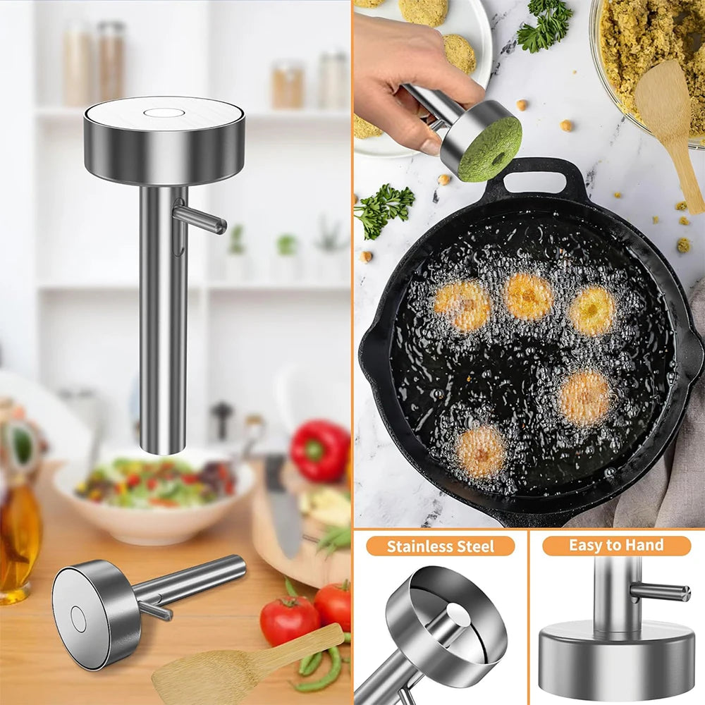 Stainless Steel Falafel Scoop Maker – Falafel & Meatball Press Mould – Perfect for Even Falafel, Veggie Patties & Meatballs – Available in Small, Medium & Large