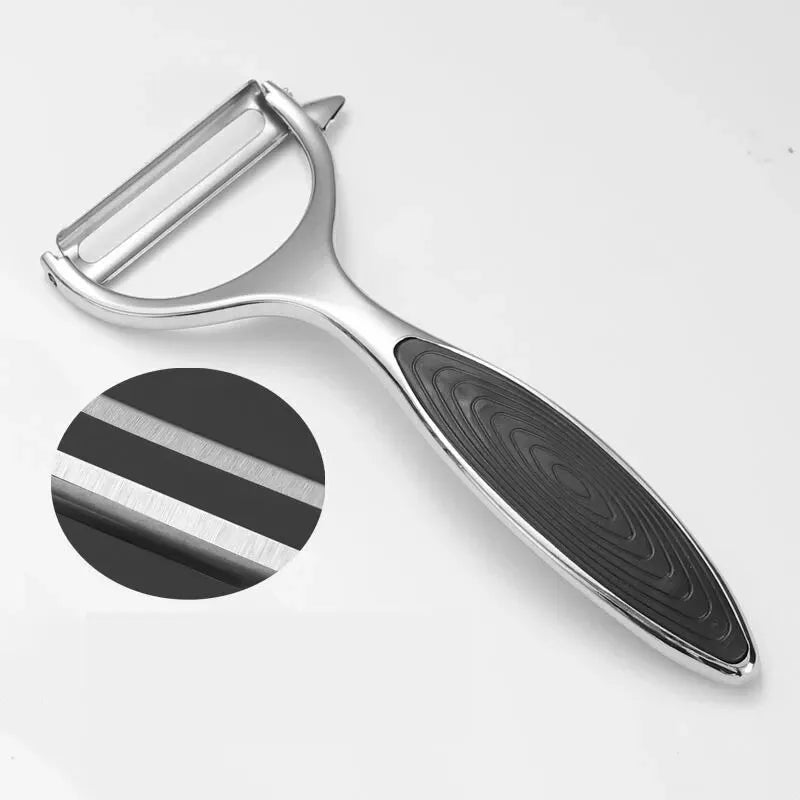 Stainless Steel Potato & Carrot Peeler – Multi-Function Vegetable Peeler & Grater with Ergonomic Handle – Perfect for Fast, Easy Peeling Black – Style A