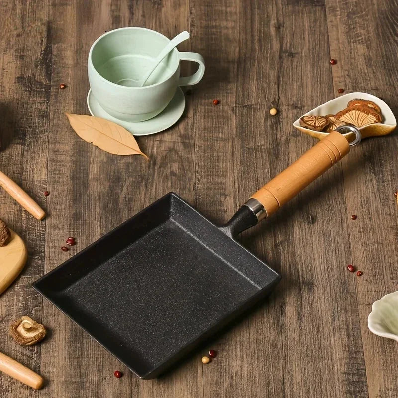 Tamagoyaki Pan – Square Cast Iron Japanese Omelette & Egg Pan – Perfect for Rolled Omelettes, Pancakes & Breakfasts