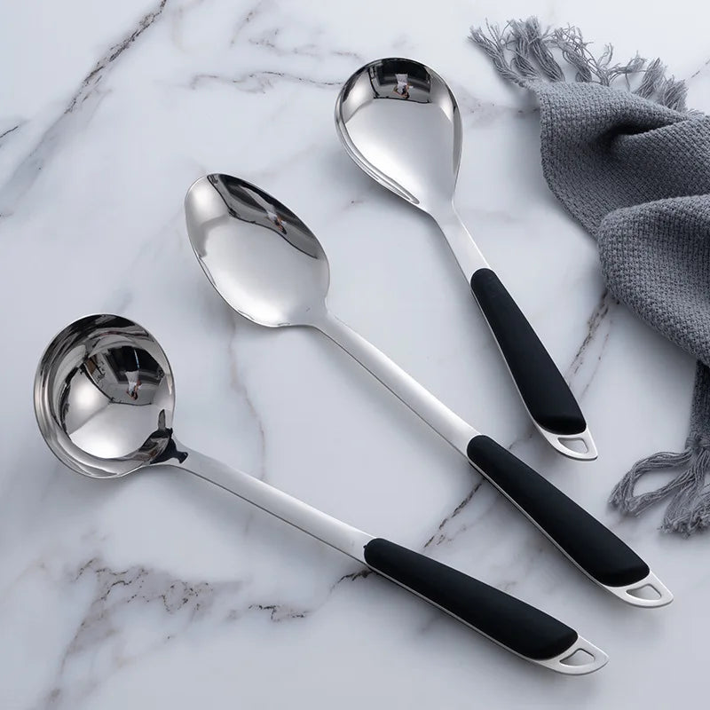 6-Piece Stainless Steel Kitchen Utensil Set with Ergonomic Handles