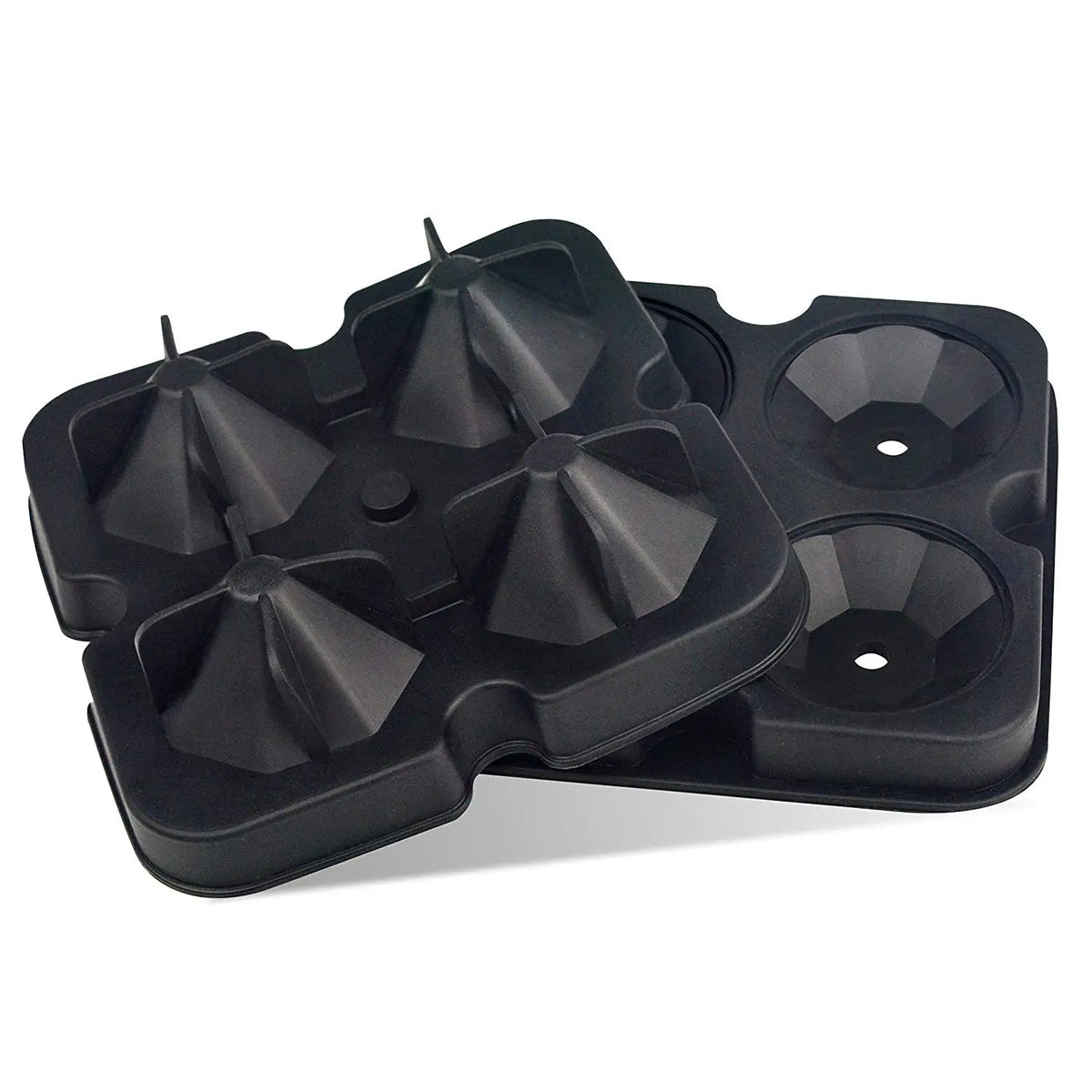 Reusable Silicone Diamond Ice Cube Mould – Stackable Flexible Ice Tray – Great for Chilling Water, Juice & Iced Drinks – Available in Black & Blue Colours