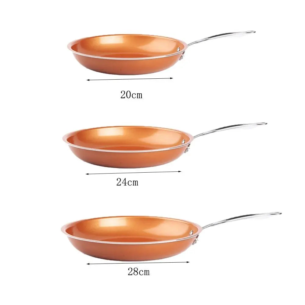Ceramic Titanium Non-Stick Frying Pan – Round Copper Frying Pan for Eggs, Pancakes &  Daily Meals – Available in 20cm & 24cm
