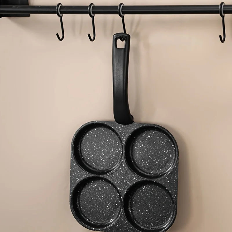 4 Cup Egg Pan – Non-Stick Pancake & Fried Egg Maker for Induction & Gas – Best for Breakfast Muffins, Mini Pancakes & Burgers