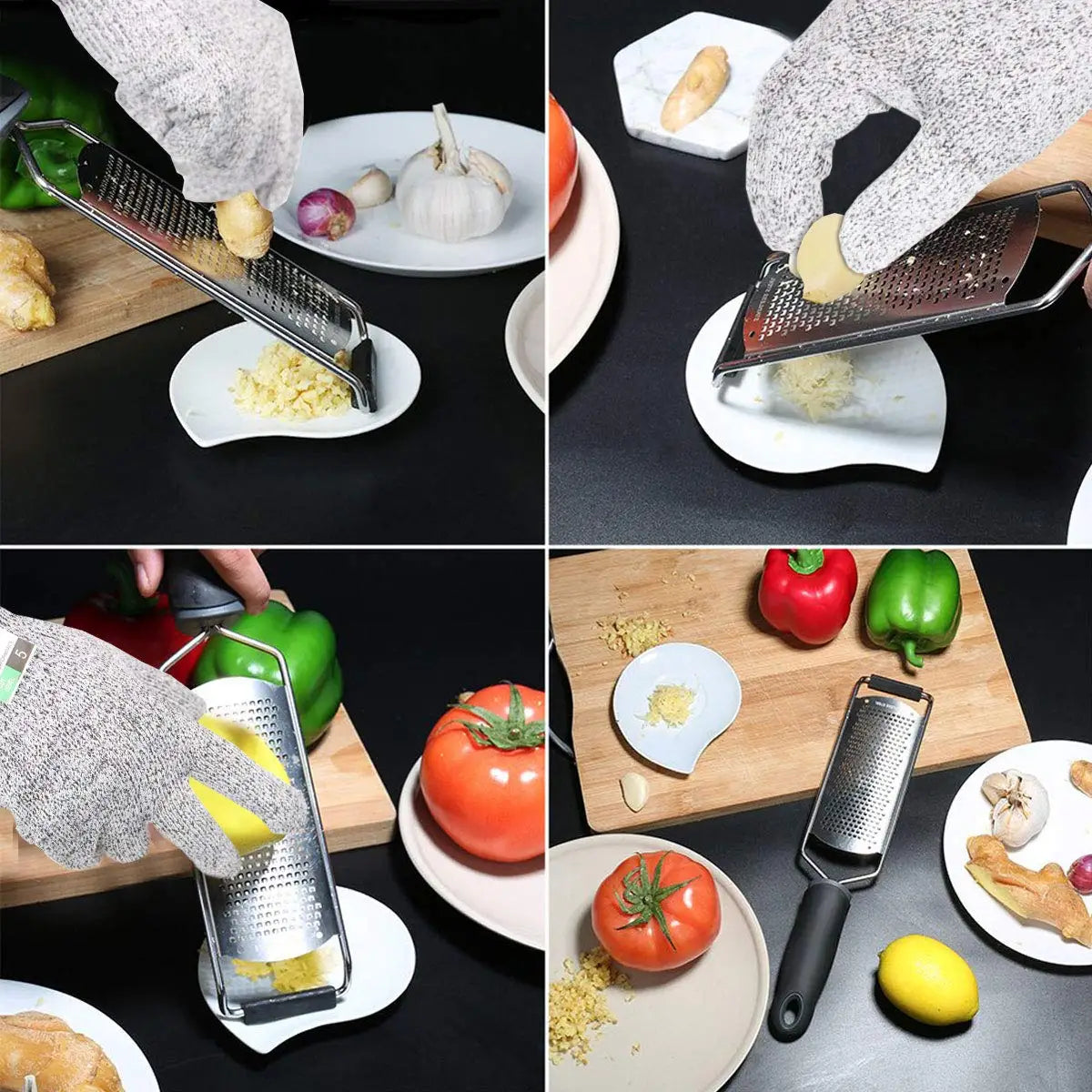 Stainless Steel Lemon Zester & Cheese Grater – Handheld Citrus Zester for Garlic, Ginger & Chocolate – Best for Zesting & Fine Grating – Available in Black, Red & Yellow Colours