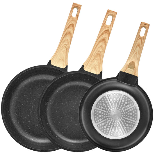 Non-Stick Frying Pan Set — 3 Piece black UNITED KINGDOM 20cm 24cm 28cm