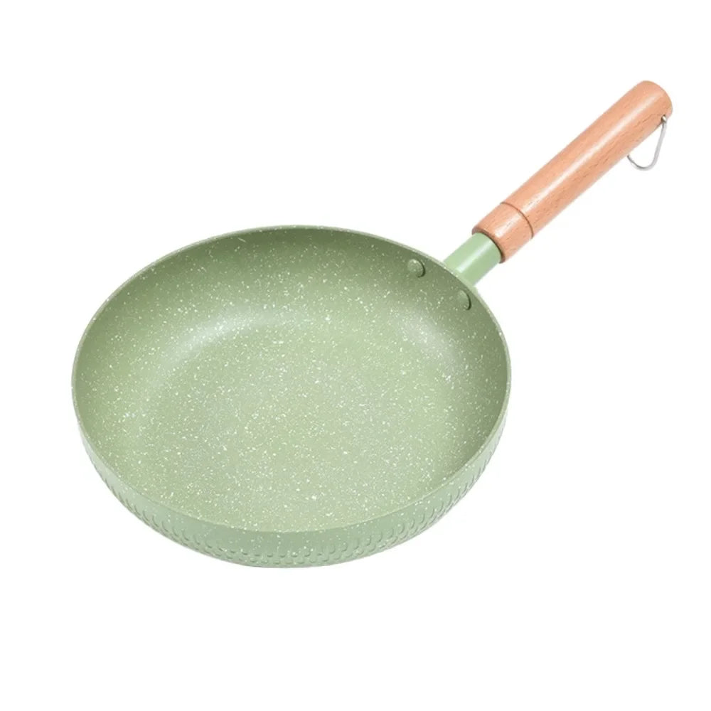 Maifan Stone Non-Stick Frying Pan – Skillet for Searing, Sautéing, Steak, Eggs, Pancakes, Crepes, Stir-Frying & Daily Cooking – Heat-Resistant Handle – Compatible with Gas & Induction Cookers– Colour: Green