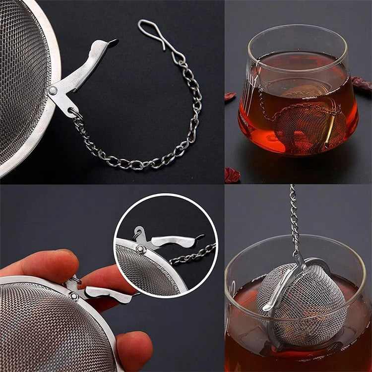 Stainless Steel Mesh Tea Infuser Ball – Fine Loose Leaf Tea Strainer & Filter – Ideal for Loose Tea, Herbal Tea & Mulling Spices – Available in Small, Medium & Large