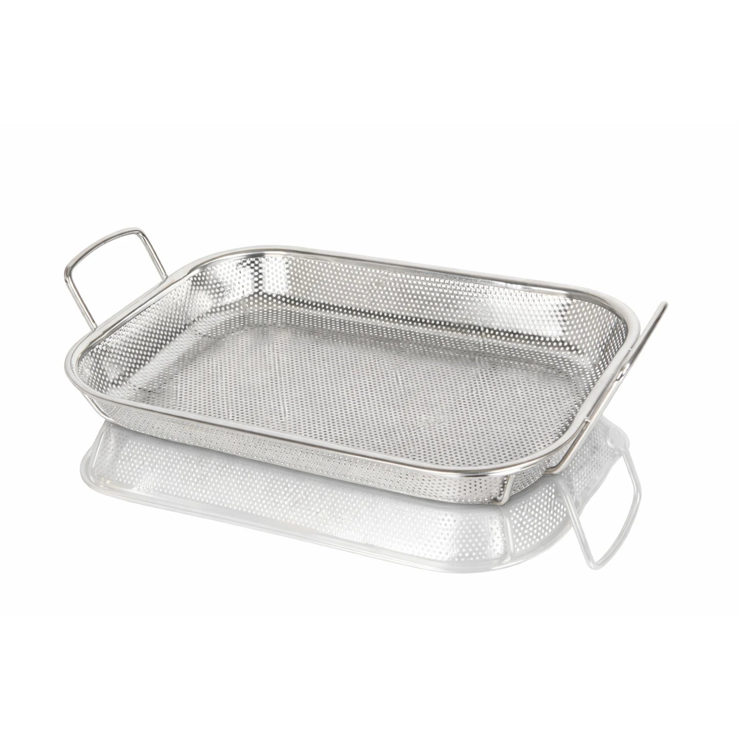 Stainless Steel Perforated BBQ Grill Pan with Micro-Perforated Mesh – Outdoor Roasting & Baking Tray for Steak, Meat, Vegetables & Seafood, Rust-Resistant BBQ Roasting Tray with Even Heat Distribution 1pcs