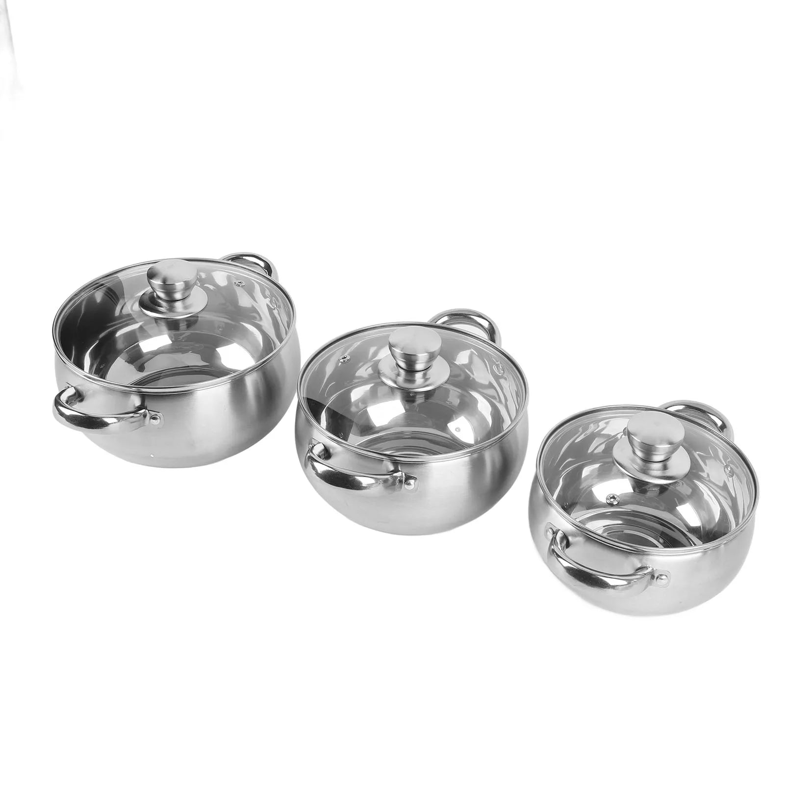 Stainless Steel Soup Pot Set — 3 Piece