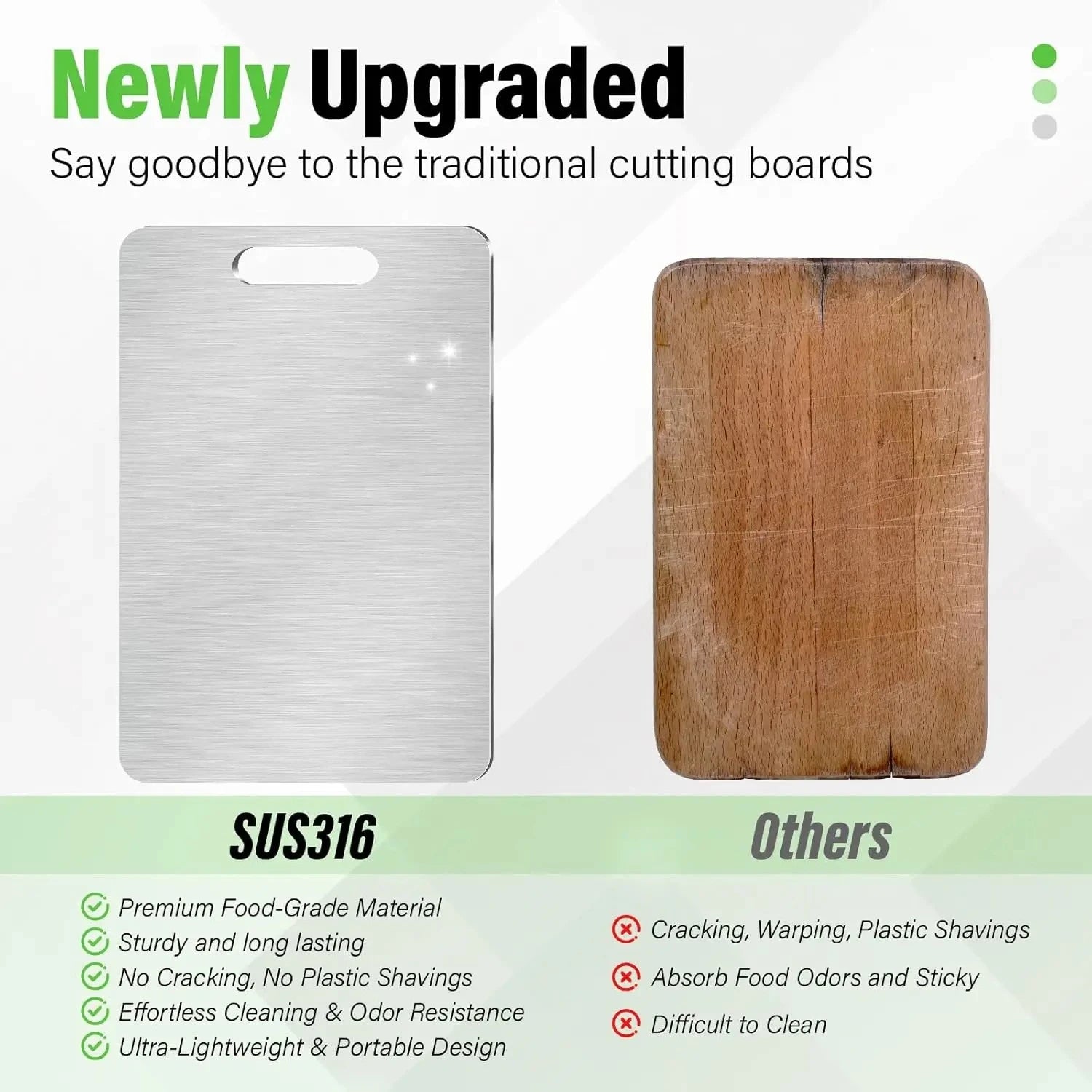 Thickened Stainless Steel Double-Sided Chopping Board
