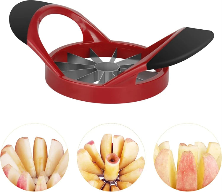 12 Blade Stainless Steel Apple Slicer & Corer – Sharp Apple & Mango Divider – Great for Thin Apple Wedges, Snacks & Lunch Boxes