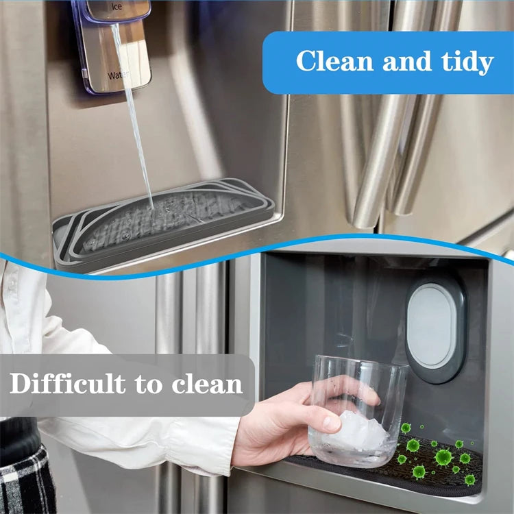 Silicone Refrigerator Drip Tray Pad – Cuttable Water Dispenser Drip Catcher & Protector – Perfect for Fridge Water & Ice Dispensers – Available in Black & Grey Colours