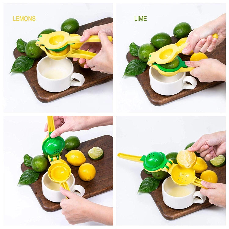 2-in-1 Aluminium Alloy Lemon Squeezer – Manual Citrus Press for Lemons, Limes & Oranges – Perfect for Fresh Juice & Dressings