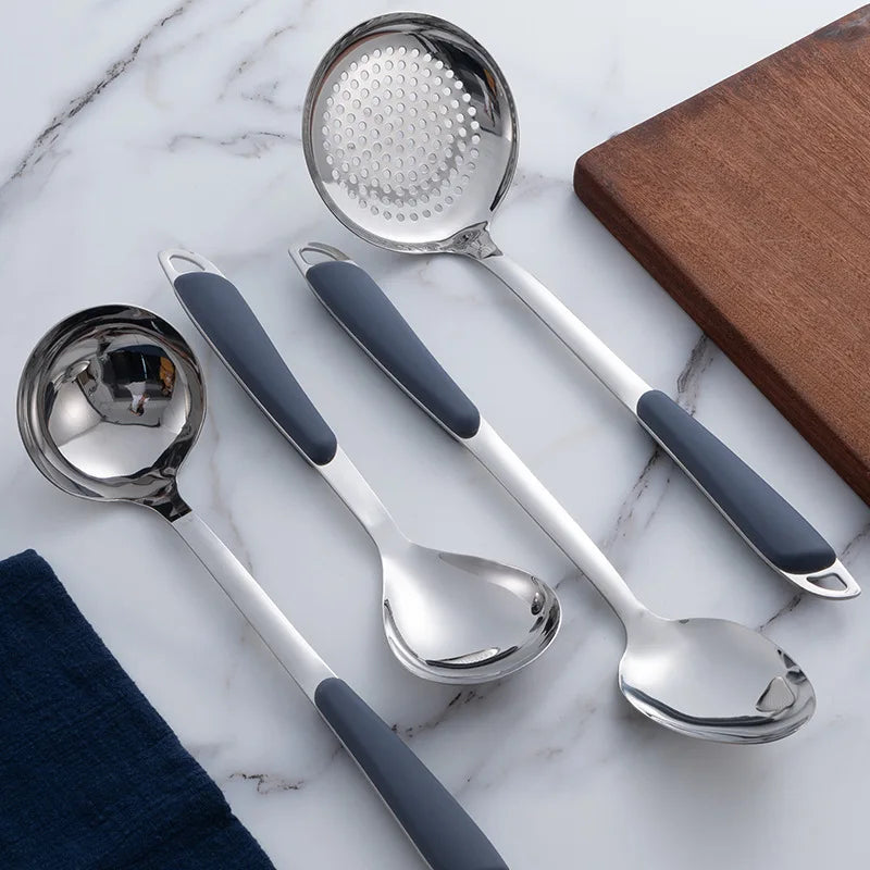 6-Piece Stainless Steel Kitchen Utensil Set with Ergonomic Handles