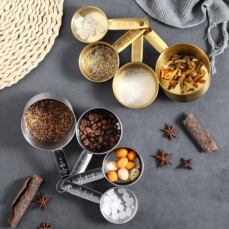 4-Piece Stainless Steel Measuring Cup & Spoon Set