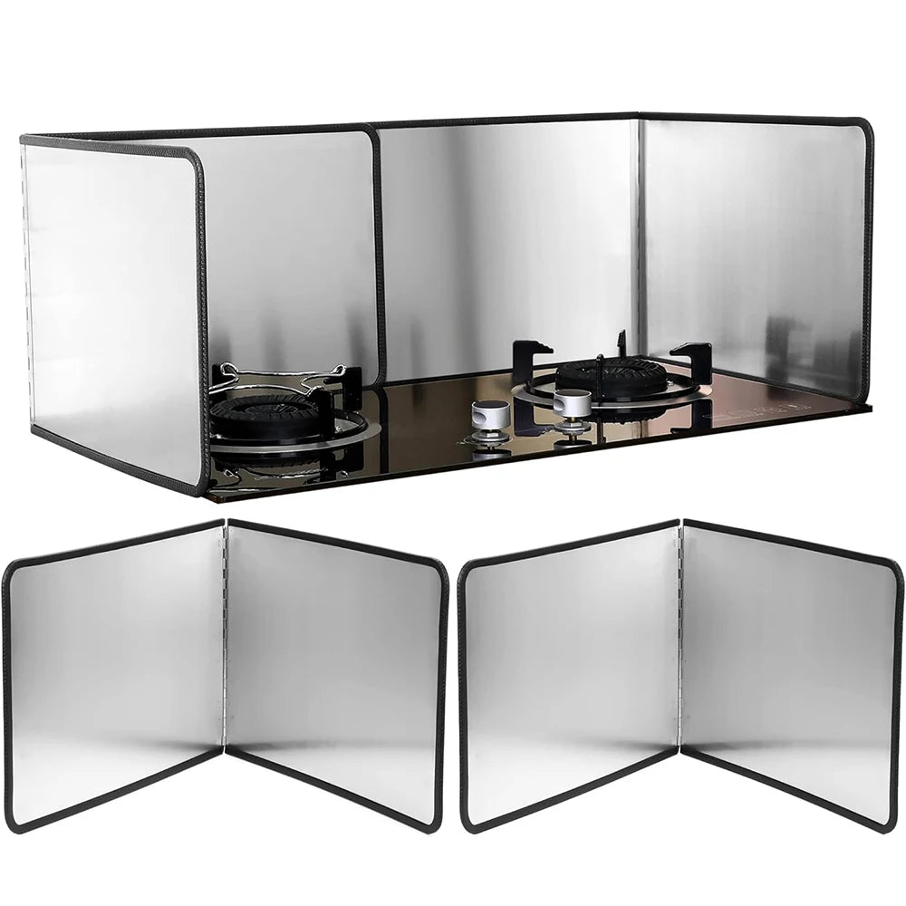 Foldable Stainless Steel Splatter Guard – Hob Oil Splash Board & Heat Shield – Great for Frying on the Stove Top – Available in Multiple Sizes