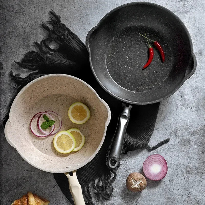 Beige Maifan Stone Non-Stick Wok – Aluminium Stir-Fry Pan with Soft-Touch Handle & 3-Layer Base – Perfect for Healthy Low-Oil Cooking – Available in 20cm, 24cm, 26cm & 28cm