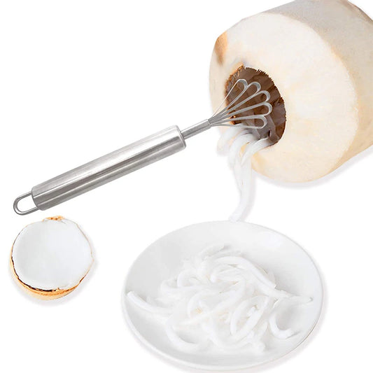 Stainless Steel Coconut Meat Scraper & Fish Scale Remover – Coconut Opener Knife & Vegetable Tool – Ideal for Coconuts & Fish Preparation