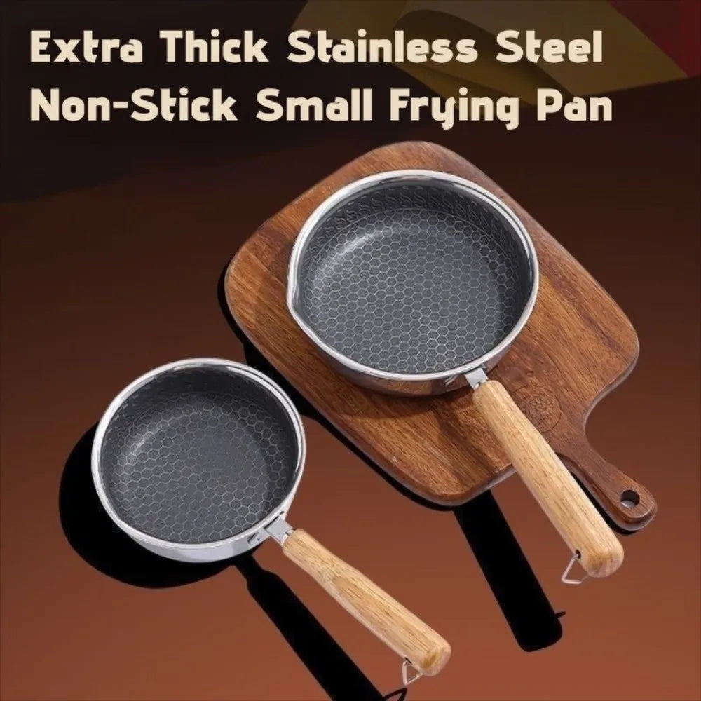 Mini Stainless Steel Non-Stick Frying Pan – Small Omelette & Egg Pan for One – Great for Fried Eggs & Mini Pancakes (13cm)