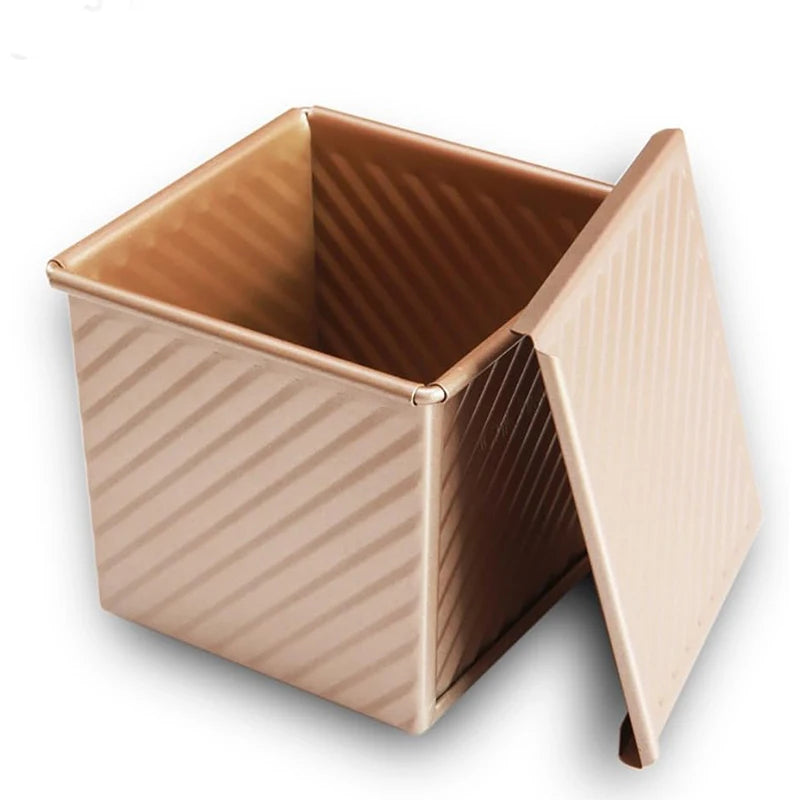 Nonstick Square Loaf Pan with Lid Gold