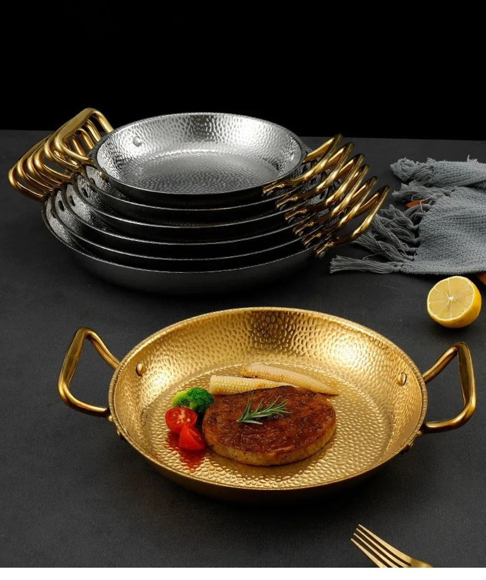 Hammered Stainless Steel Paella Pan
