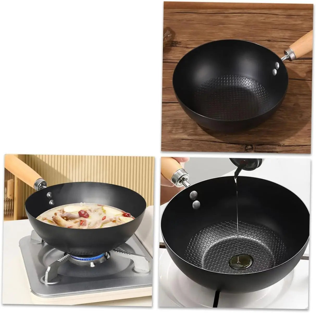 Uncoated Iron Wok