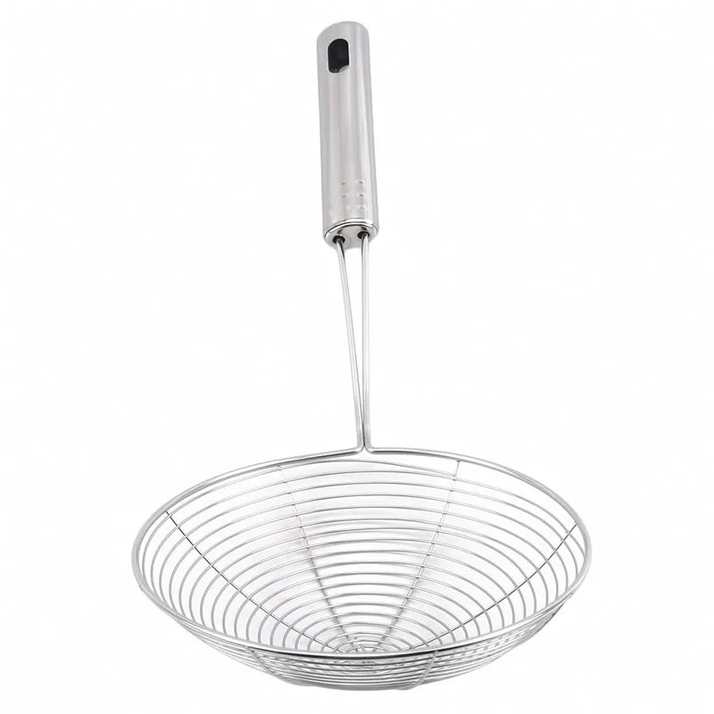 Oval Stainless Steel Mesh Skimmer – Fine Frying Strainer & Food Colander Spoon – Ideal for Deep Frying, Hot Pot & Blanching – Available in Silver, Silver & Silver Colours