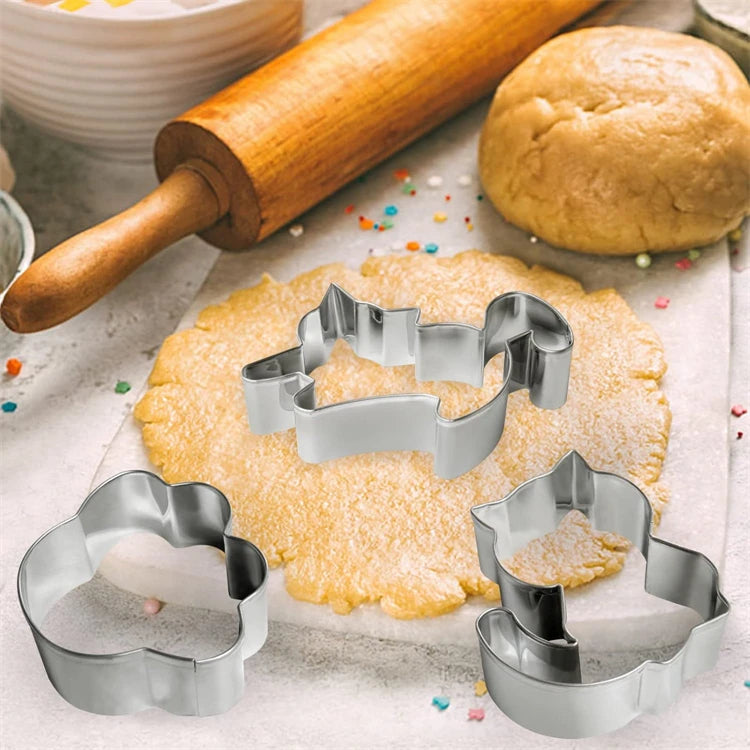 9 Piece Stainless Steel Cat Cookie Cutter Set – Cute Cat Biscuit & Fondant Cutters – Ideal for Baking & Cake Decorating
