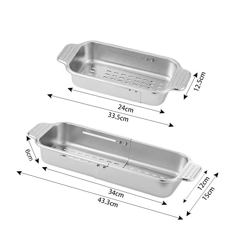 Expandable Sink Colander & Dish Drying Rack XL