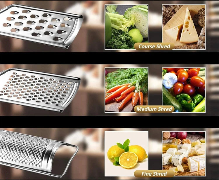Mini Handheld Stainless Steel Cheese Grater – Cheese Shredder & Lemon Zester – Ideal for Cheese, Chocolate, Ginger & Garlic