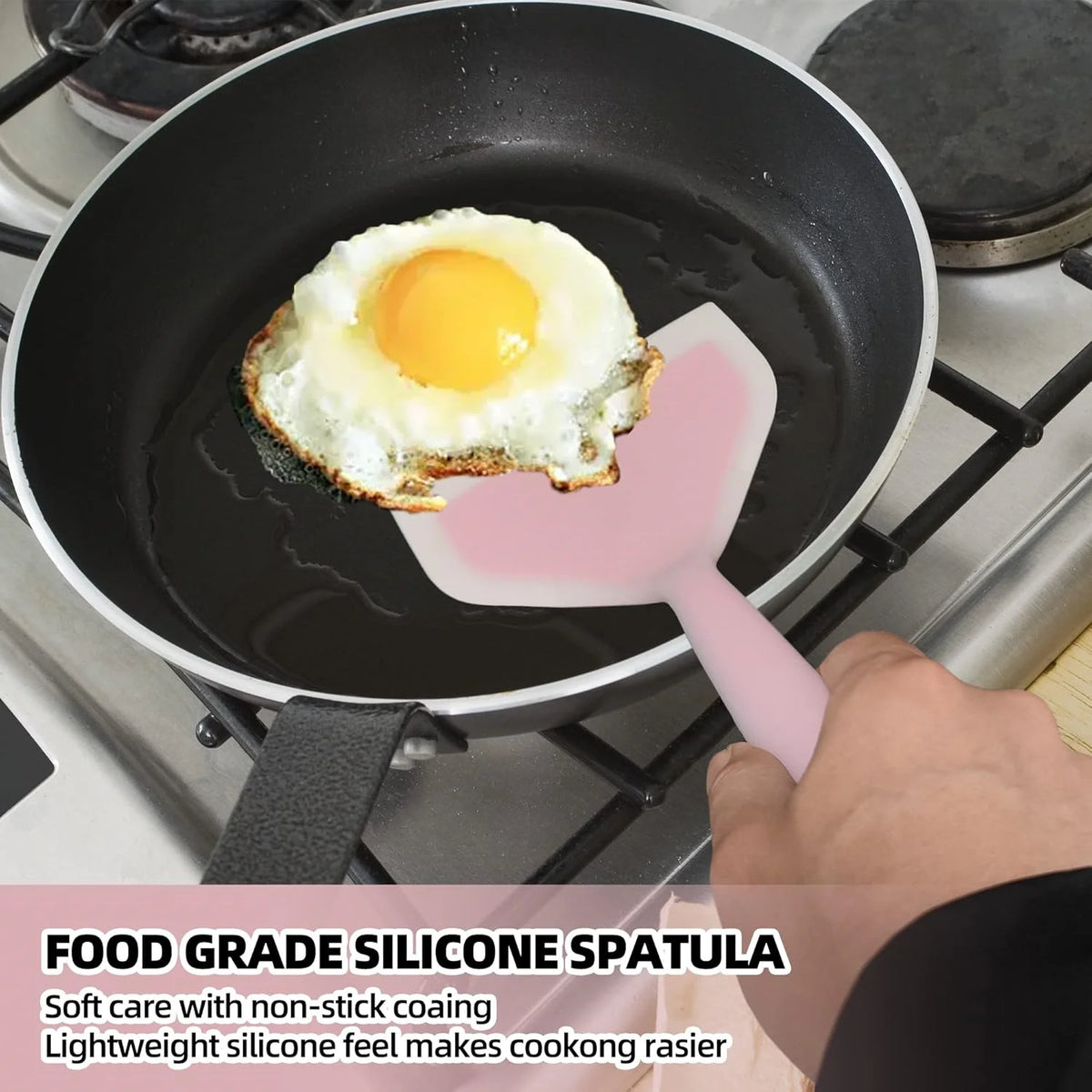 Heat Resistant Silicone Turner Spatula – Non-Stick Flipper for Pancakes, Eggs & Steaks – Perfect for Frying, Grilling & Stirring – Available in 1, 2 & 4 Piece Packs