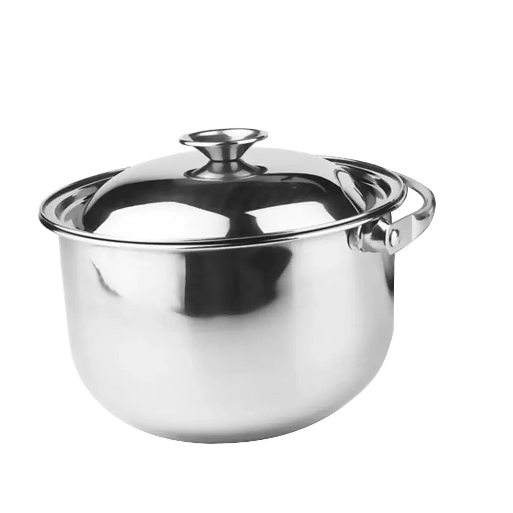Stainless Steel Soup & Stock Pot with Lid & Anti‑Scalding Handles for Safe and Comfortable Use – Multipurpose Cooking Pot for Boiling, Simmering, Soups, Stews & Daily Meals – Compact & Durable Pot – Compatibility: Ind Default Title