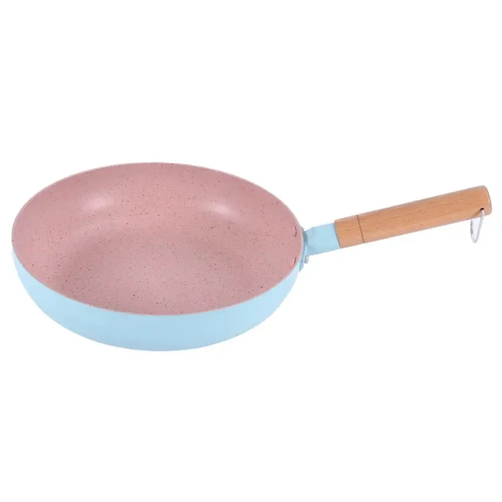 Bicolour Pink Interior Maifan Stone Non-Stick Frying Pan – Available in 20cm & 24cm Sizes – Skillet for Searing, Sautéing, Steak, Eggs, Pancakes, Crepes, Stir-Frying & Daily Cooking – Heat-Resistant Handle
