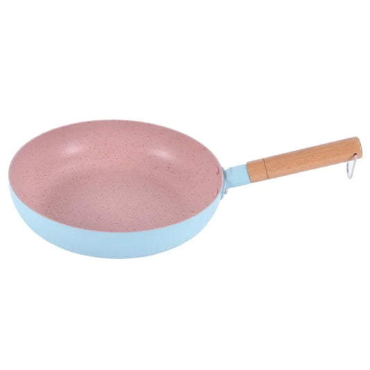 Bicolour Pink Interior Maifan Stone Non-Stick Frying Pan – Available in 20cm & 24cm Sizes – Skillet for Searing, Sautéing, Steak, Eggs, Pancakes, Crepes, Stir-Frying & Daily Cooking – Heat-Resistant Handle