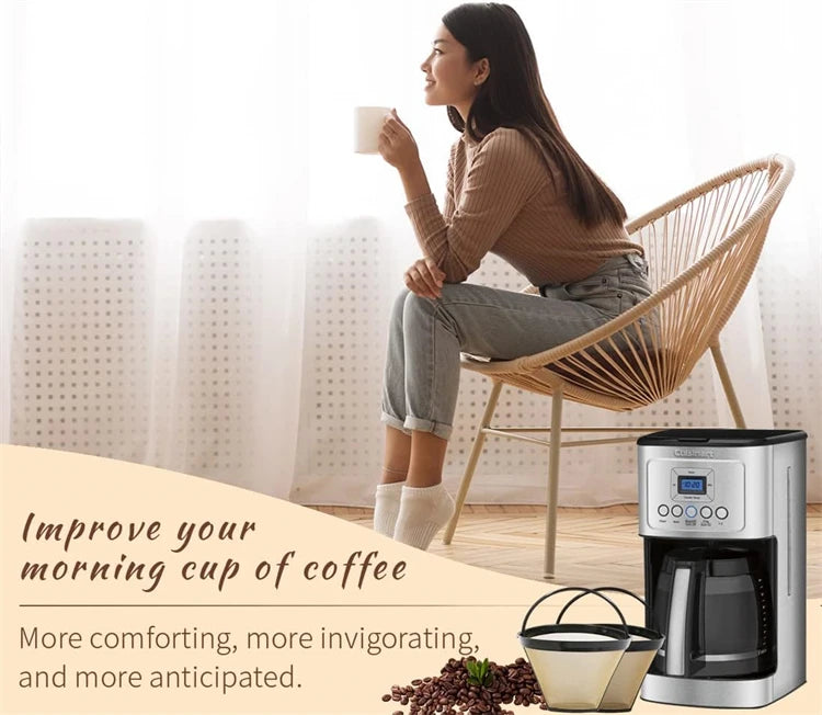 Reusable Stainless Steel Coffee Filter Cone – Permanent Basket Filter for Coffee Makers – Perfect for Everyday Filter Coffee – Available in 1 Piece & 2 Pieces