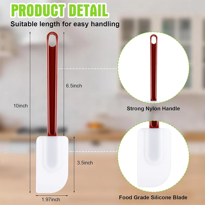 Heat Resistant Silicone Rubber Spatula – Non-Stick High Temperature Scraper – Ideal for Baking, Stirring & Scraping Bowls Clean