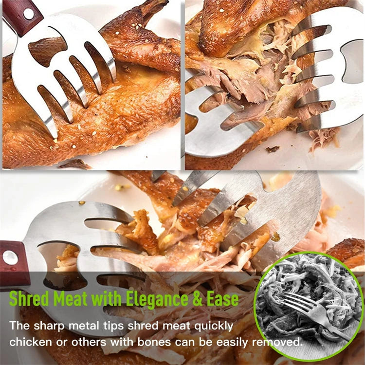 Meat Shredder Claws with Wooden Handle — Set of 2