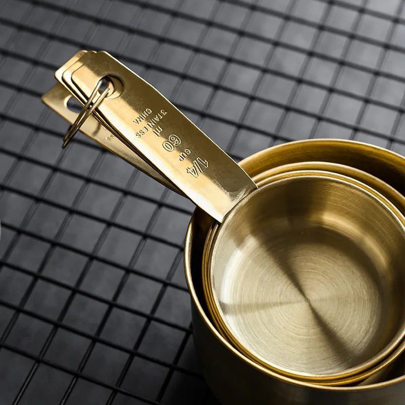 4-Piece Stainless Steel Measuring Cup & Spoon Set