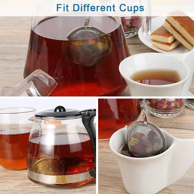 Stainless Steel Mesh Tea Infuser Ball – Fine Loose Leaf Tea Strainer & Filter – Ideal for Loose Tea, Herbal Tea & Mulling Spices – Available in Small, Medium & Large