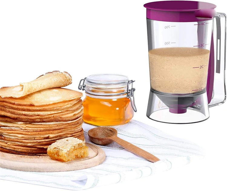 900ml Pancake Batter Dispenser with Measuring Label – 4 Cup Cupcake & Cookie Batter Dispenser – Great for Pancakes, Waffles & Cupcakes – Available in 1 Piece & 2 Pieces