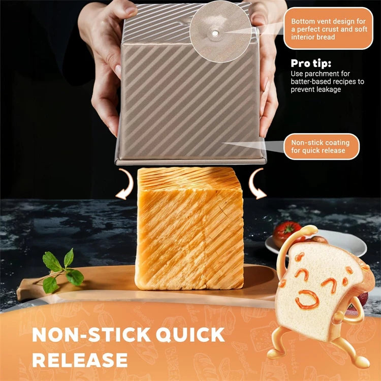Nonstick Square Loaf Pan with Lid