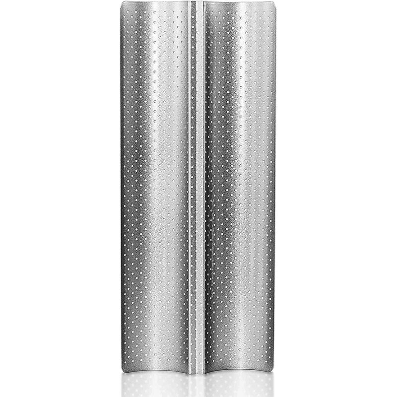 Non-Stick Perforated Carbon Steel Baguette Pan – French Bread Baking Tray – Perfect for Crusty Baguettes & Homemade Loaves – Available in 2 & 4 Loaves
