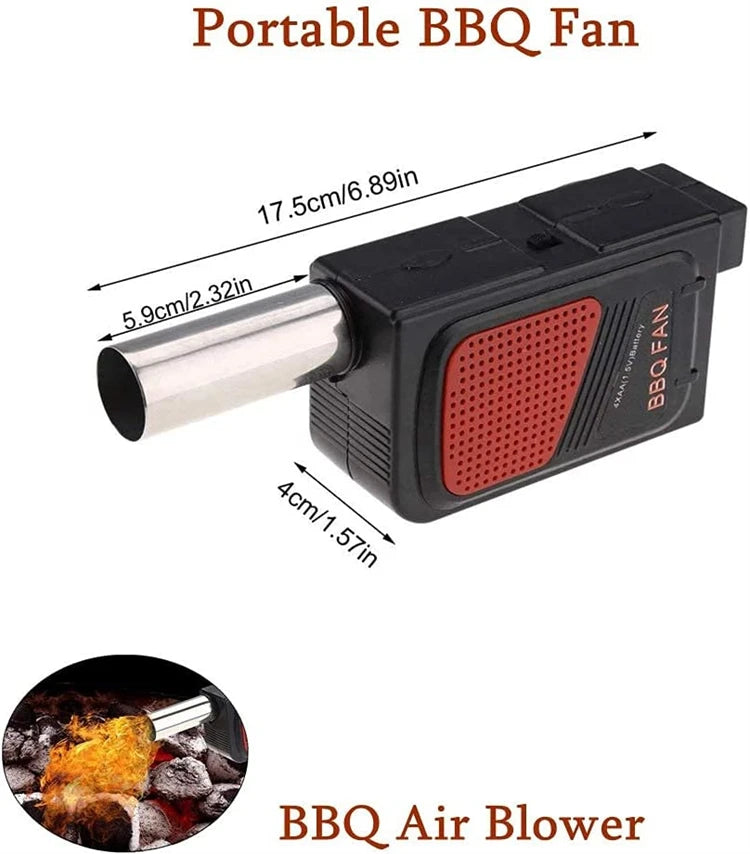 Handheld Electric BBQ Fire Blower Fan – Portable Camping Cooking Fan & Air Blower – Best for Starting Charcoal, Fire Pits & Campfires